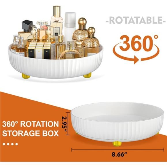 360° Rotating Storage Tray, Bathroom Organizers and Storage, Lazy Susan Organize - Picture 3 of 6